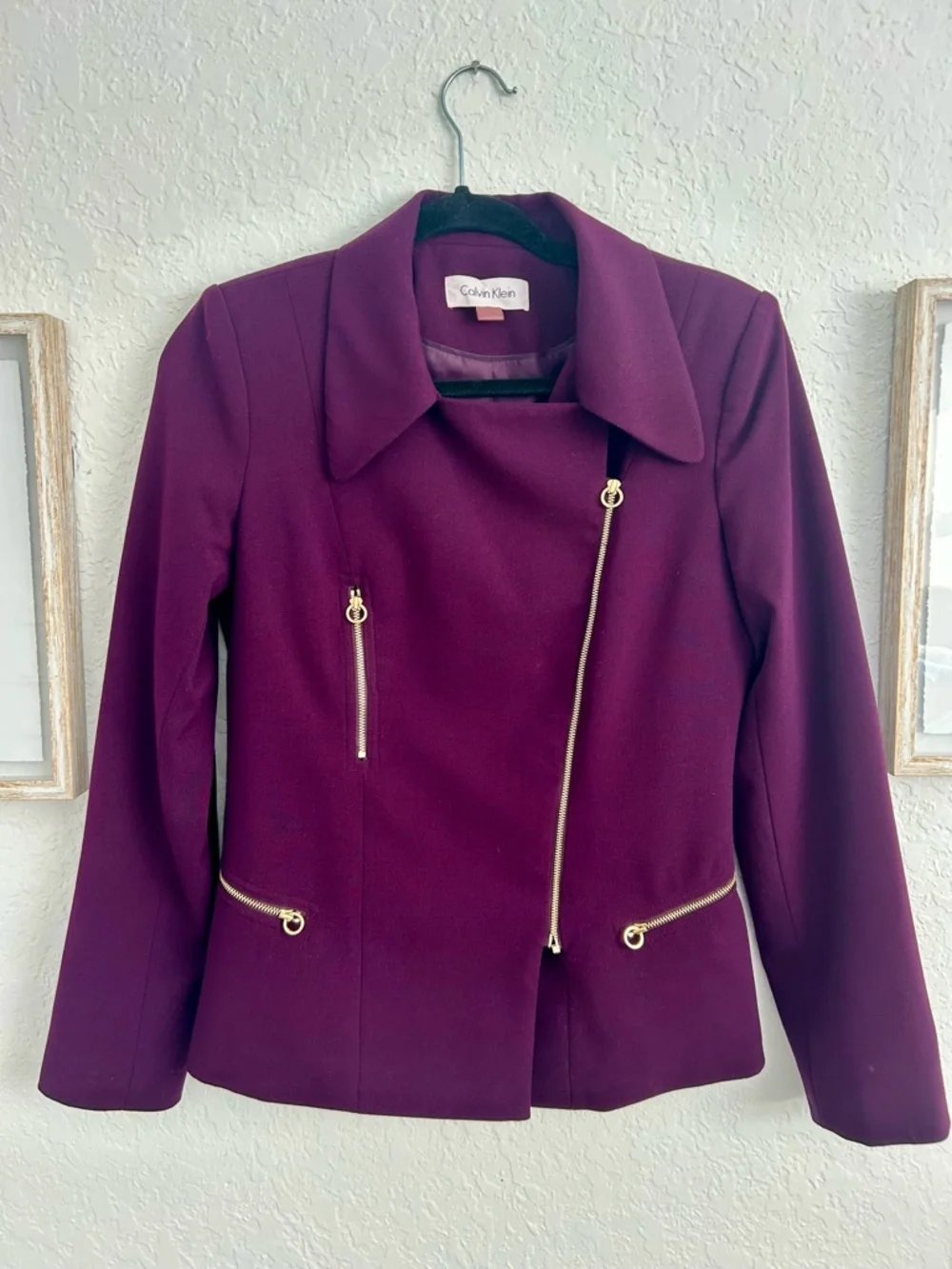 Calvin Klein Women's Deep Plum w/ Gold Zipper accent - Picture 2 of 4